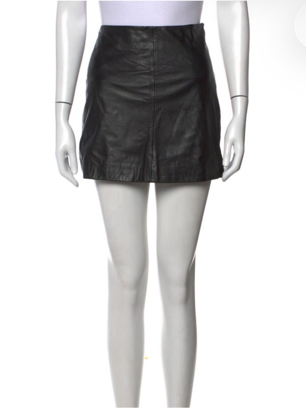 AllSaints Black Leather Mini Skirt with Panel Detail